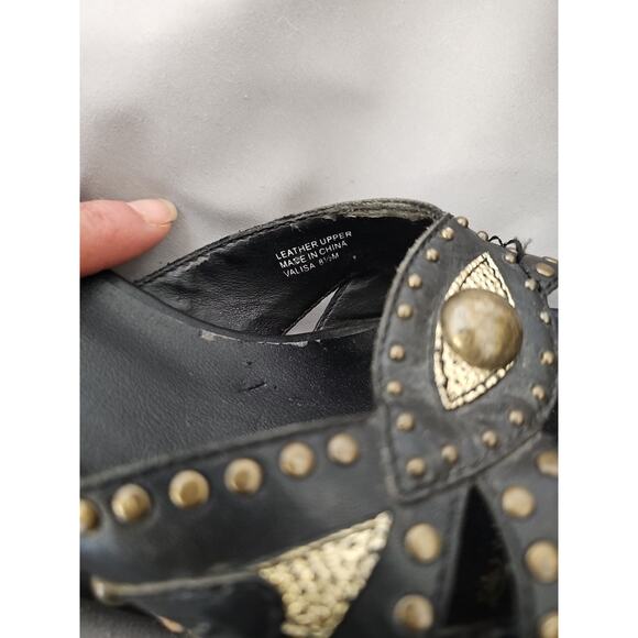 Hilary Radley Black Gold Studded Eye Heels Witchy Goth Halloween 8.5 - Picture 7 of 7